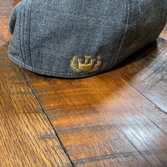 Goorin Bros Gray Wool Blend Newsboy Cap Brown Suede Brim Size Large - Picture 4 of 4